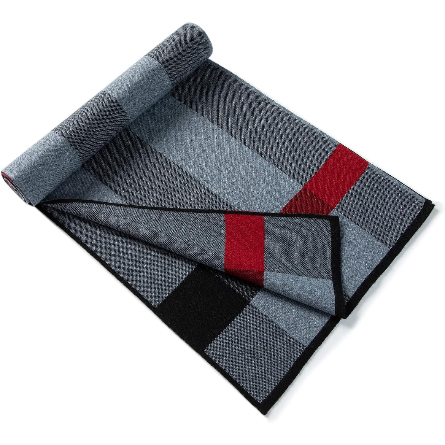 Tartan Plaid Merino Wool Scarf for Men