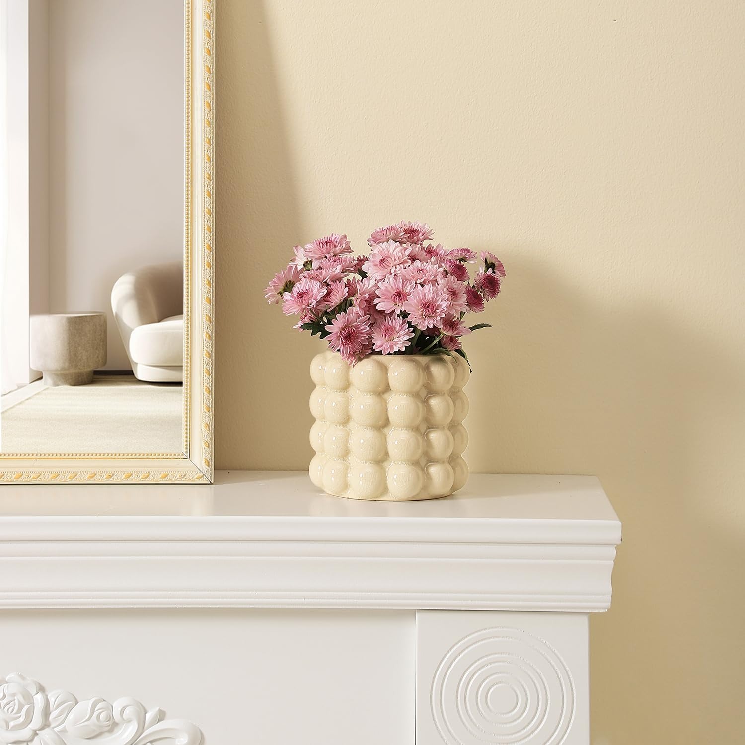 Beige Bubble Ceramic Vase: image 5