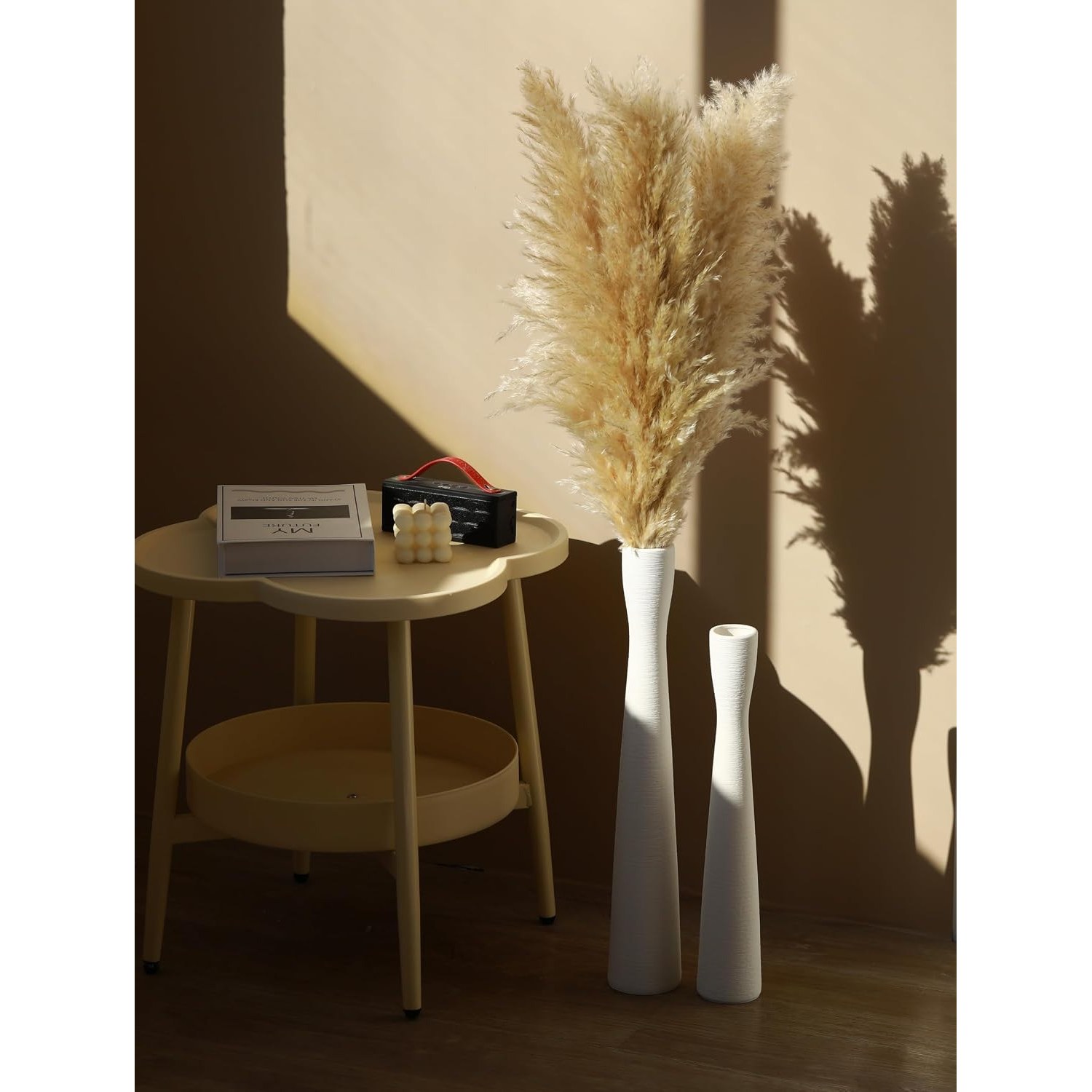 Tall White Ceramic Floor Vase 50 cm: image 2