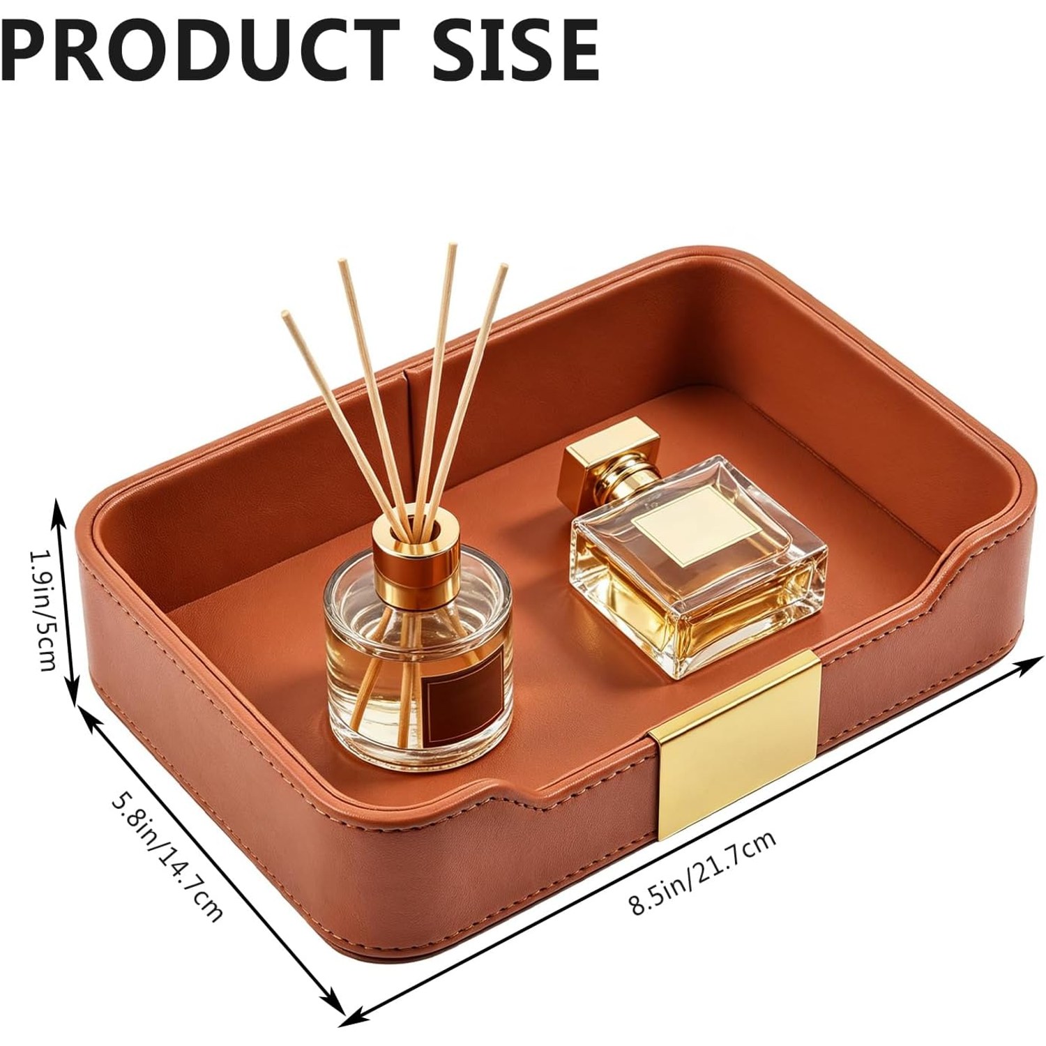Faux Leather Desk Tray Catchall: image 5