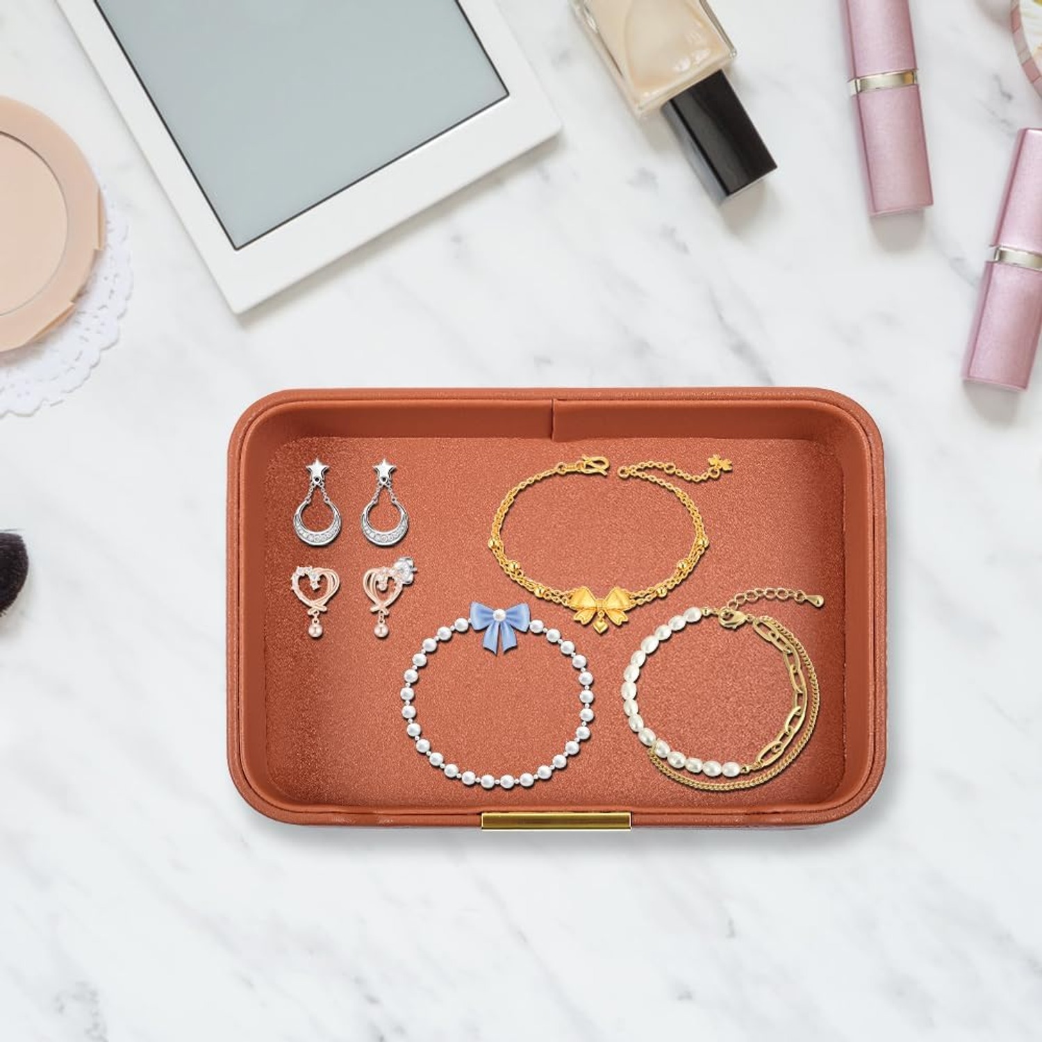 Faux Leather Desk Tray Catchall: image 6