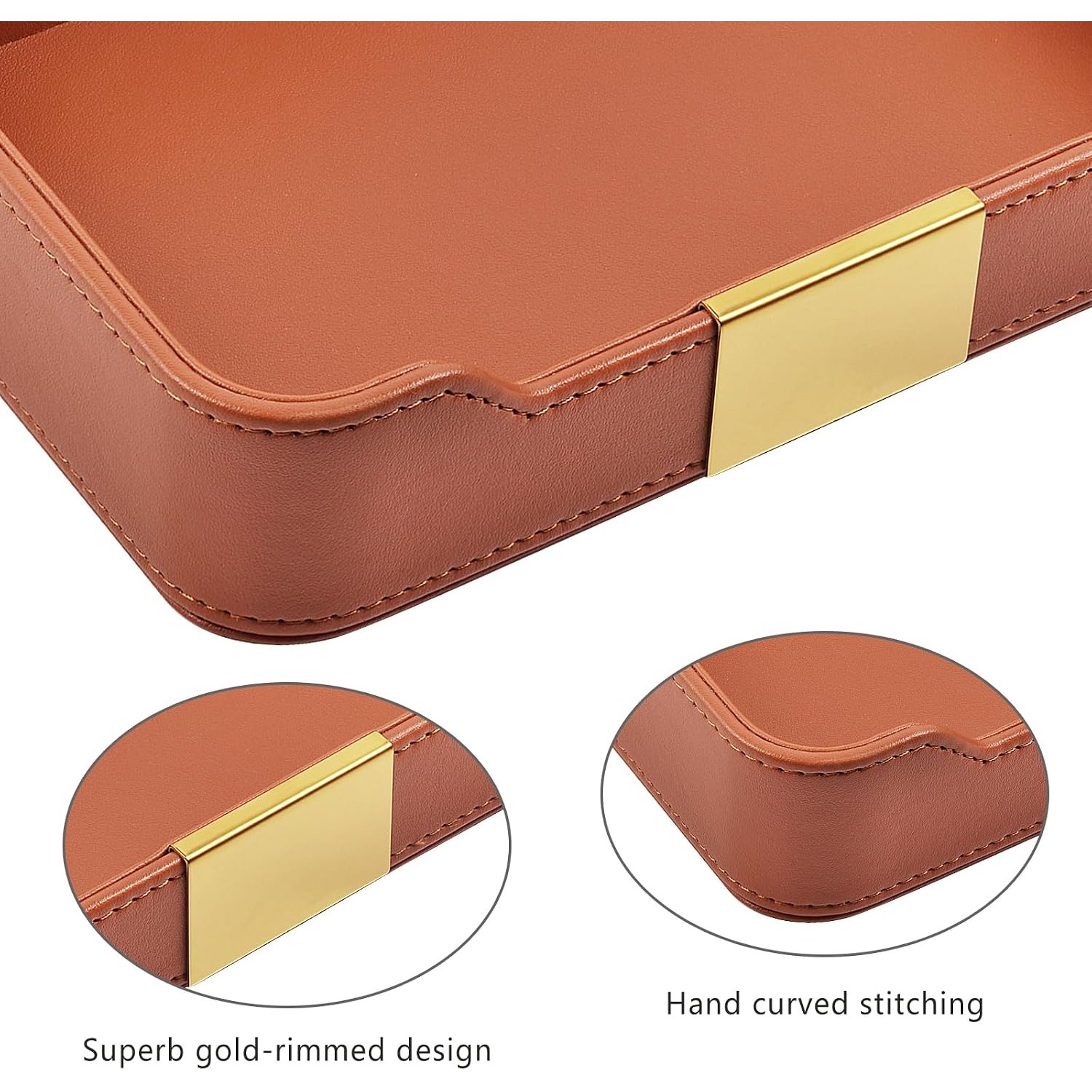 Faux Leather Desk Tray Catchall: image 10