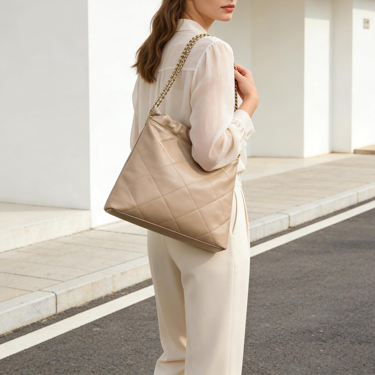 Quilted Leather Tote Bag