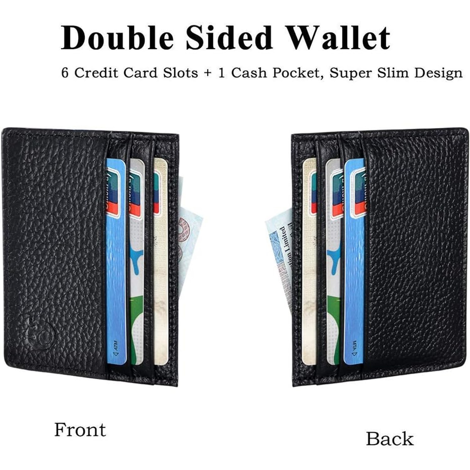 Slim Leather Wallet with Money Clip: image 4