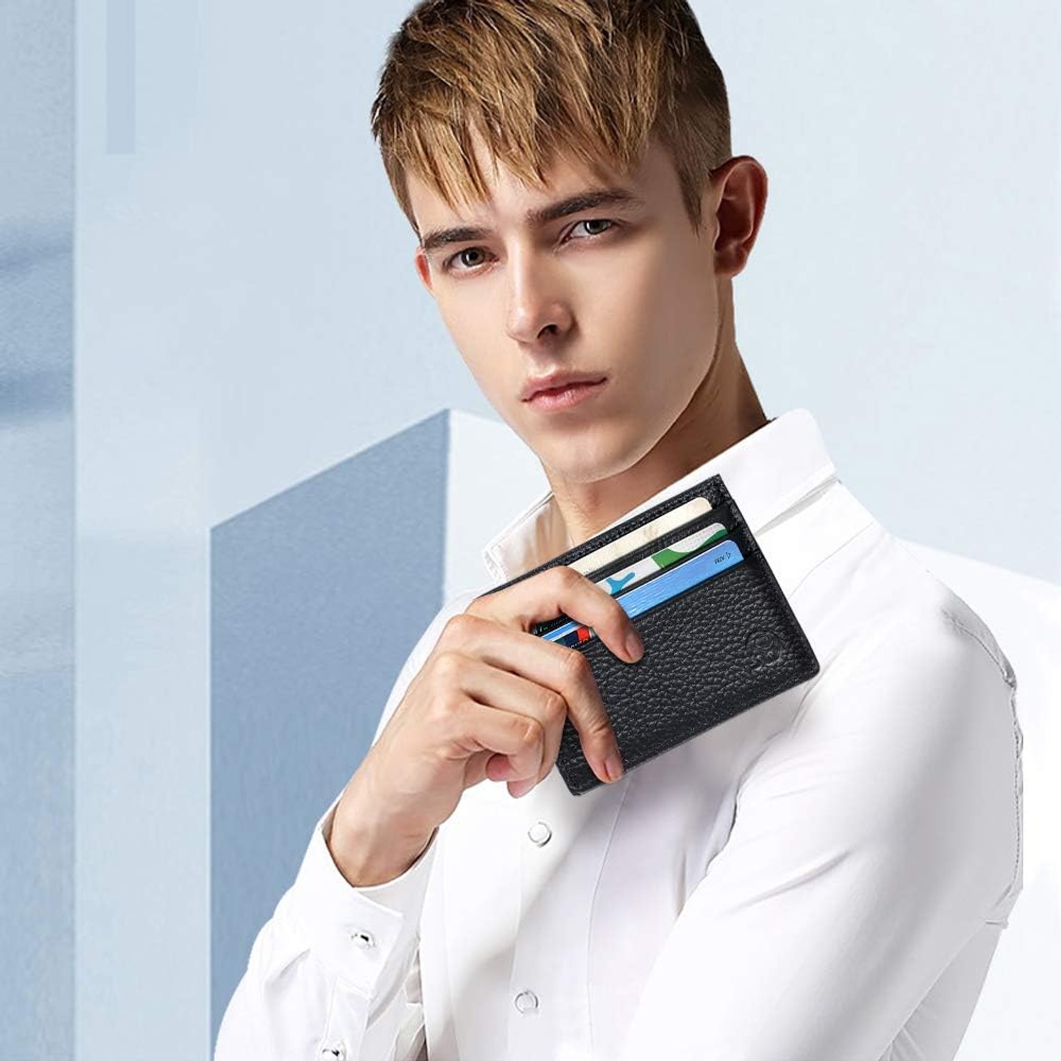 Slim Leather Wallet with Money Clip: image 6