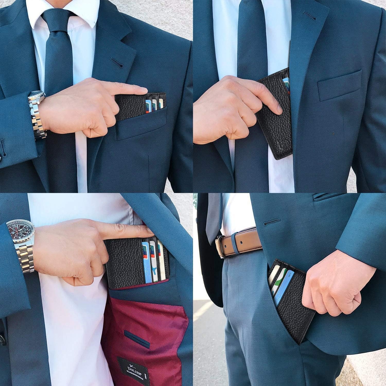 Slim Leather Wallet with Money Clip: image 7