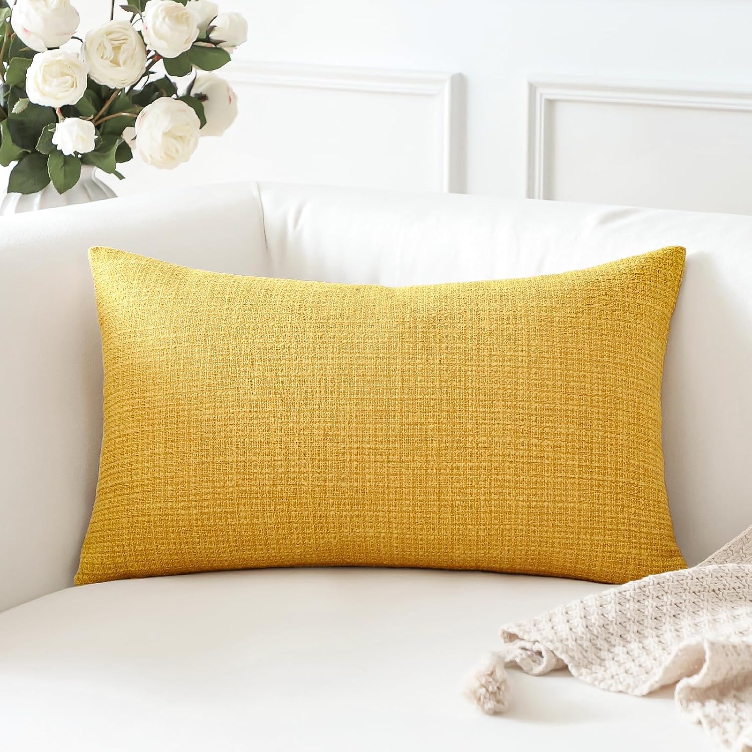 Linen Look Cushion Cover (Single, 40 x 60 cm, Polyester)