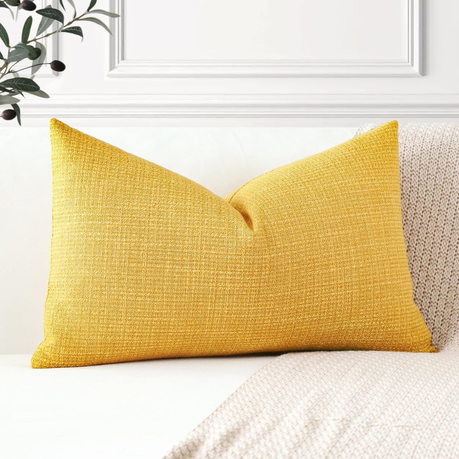 Linen Look Cushion Cover (Single, 40 x 60 cm, Polyester)