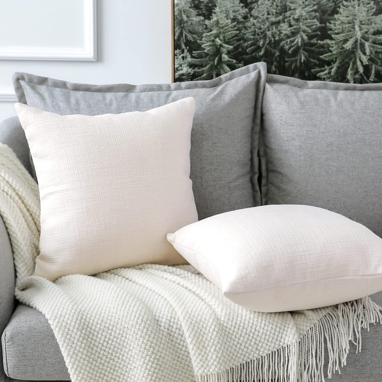 Linen Cushion Covers 45 cm, Set of 2