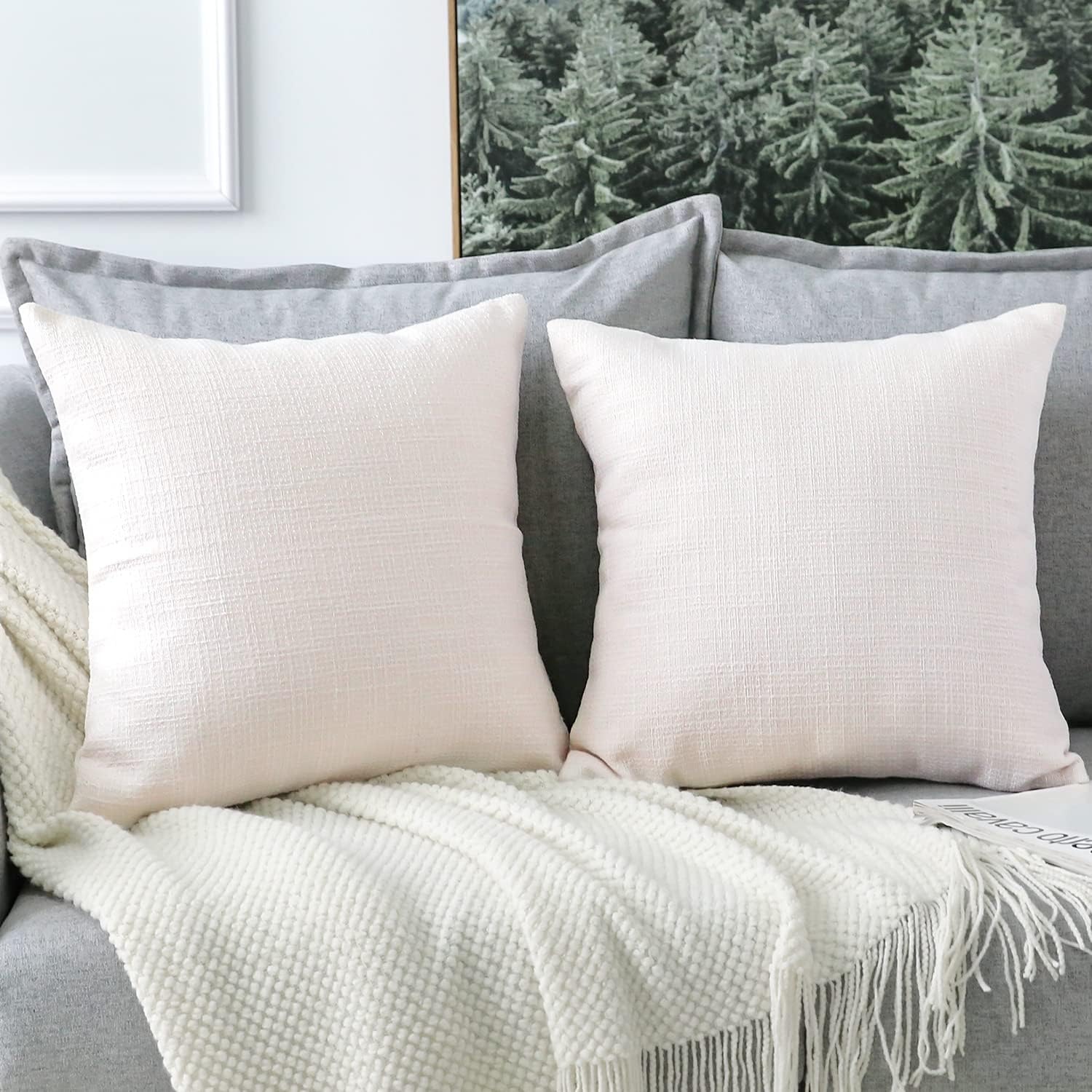 Linen Cushion Covers 45 cm, Set of 2