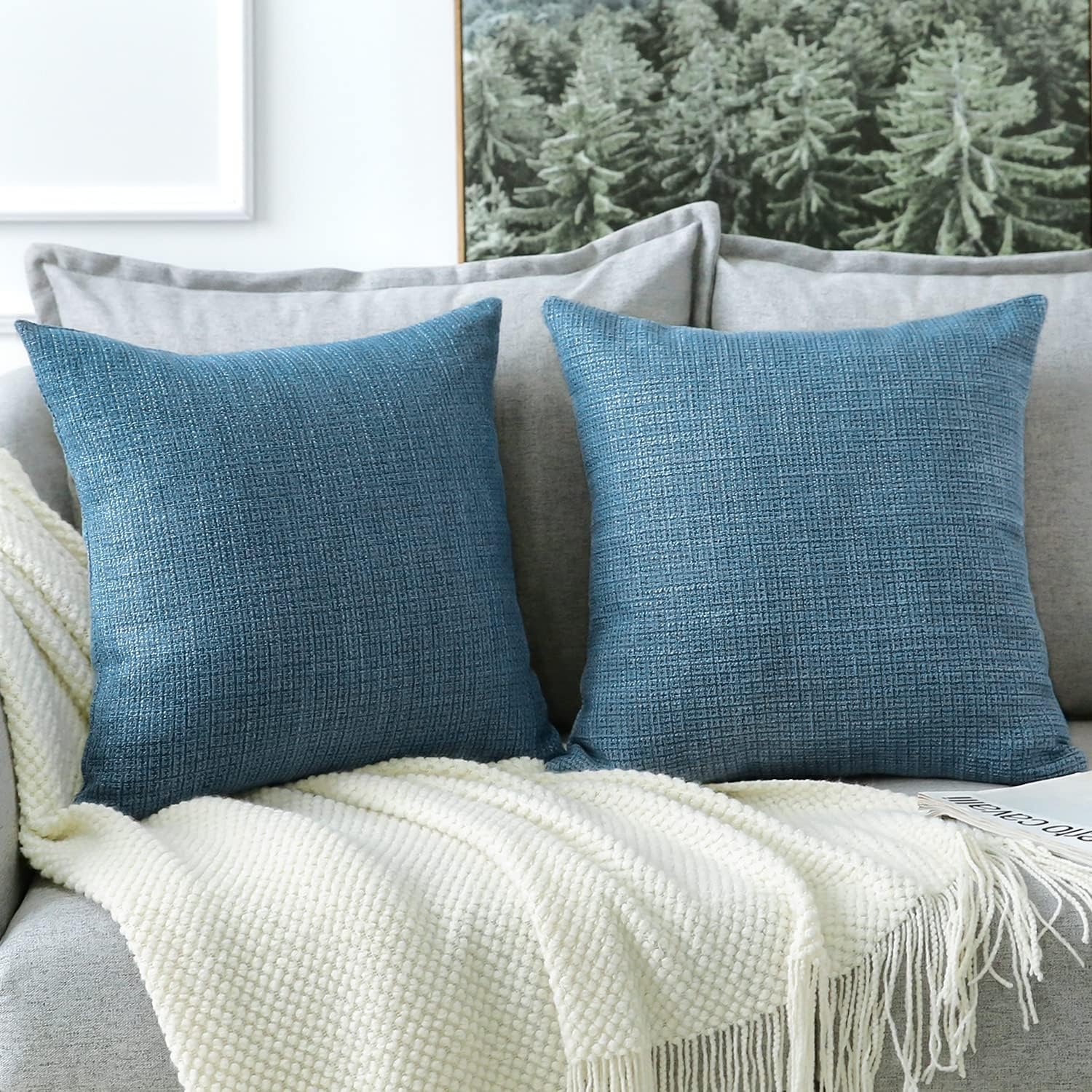 Linen Look Cushion Covers 50 cm (Set of 2)