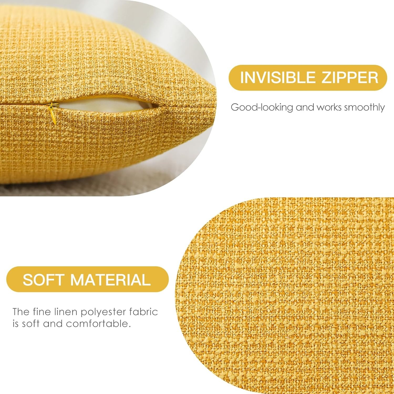 Linen Blend Lumbar Cushion Covers 30 x 50 cm (2 Pack): image 2