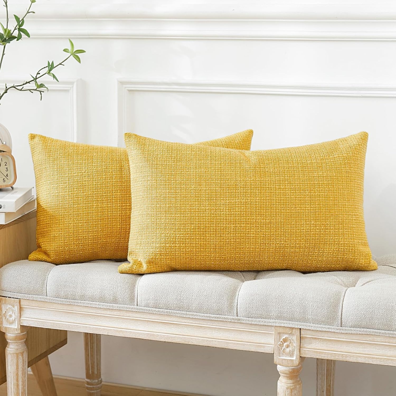Linen Blend Lumbar Cushion Covers 30 x 50 cm (2 Pack): image 4