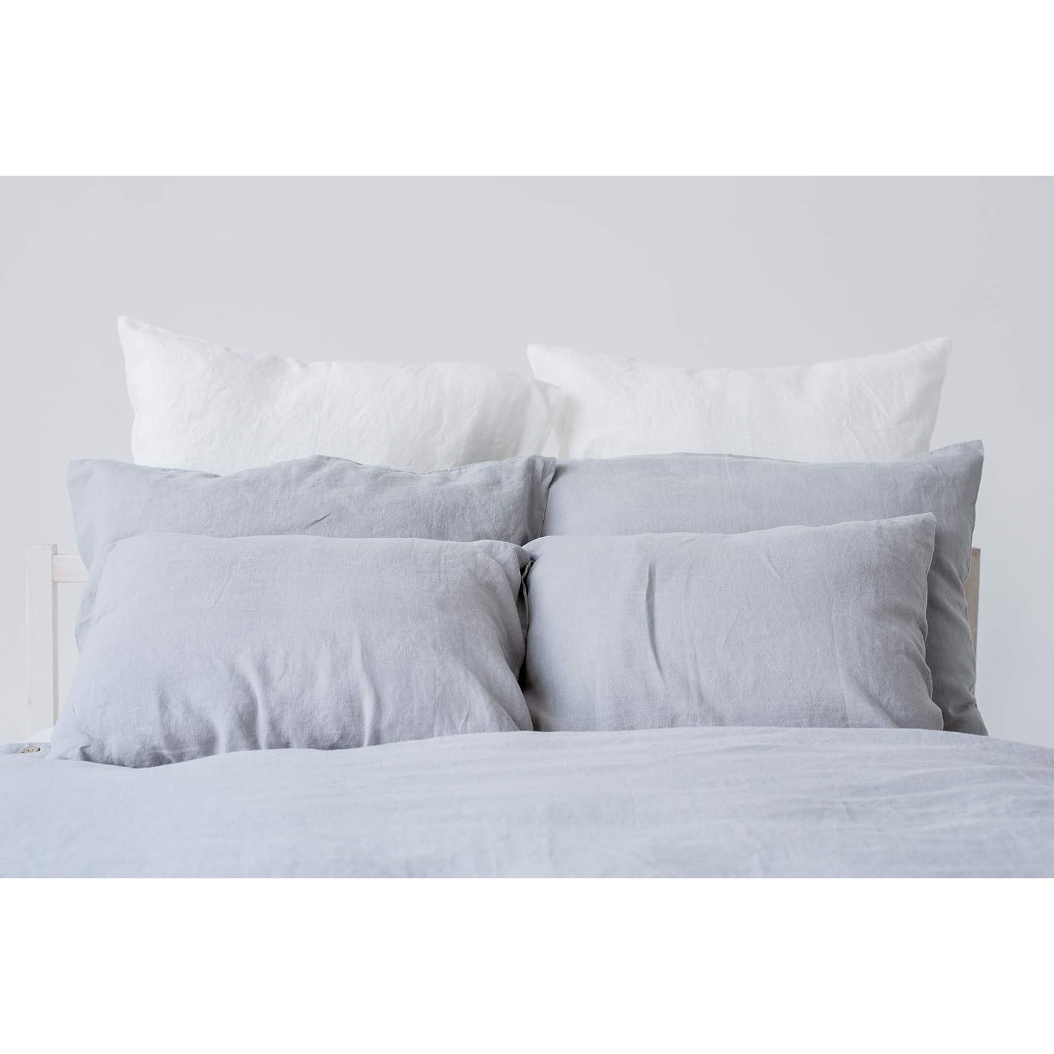 Stonewashed Linen Cushion Covers 40 cm, Light Grey, Set of 2: image 4