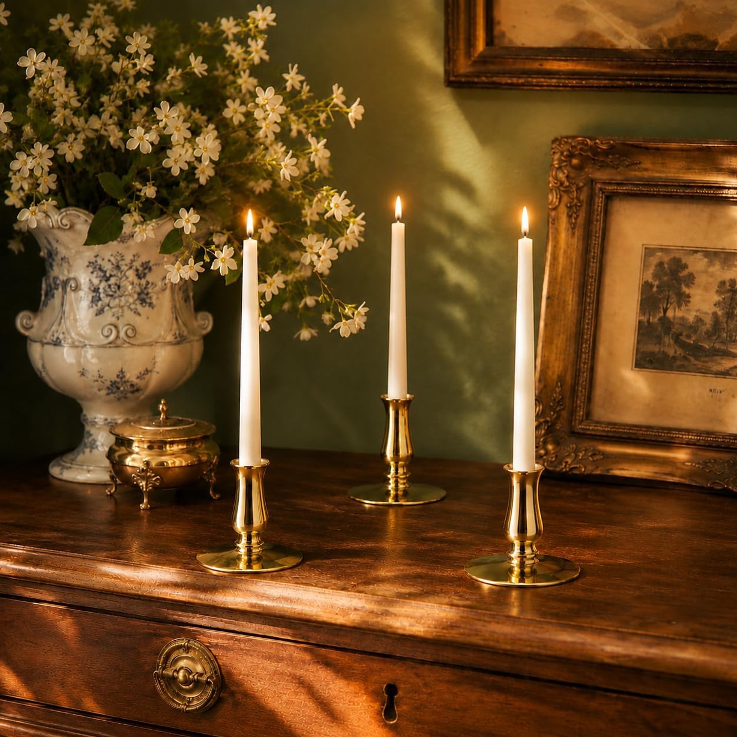 Brass Candle Holders Set of 3: image 4