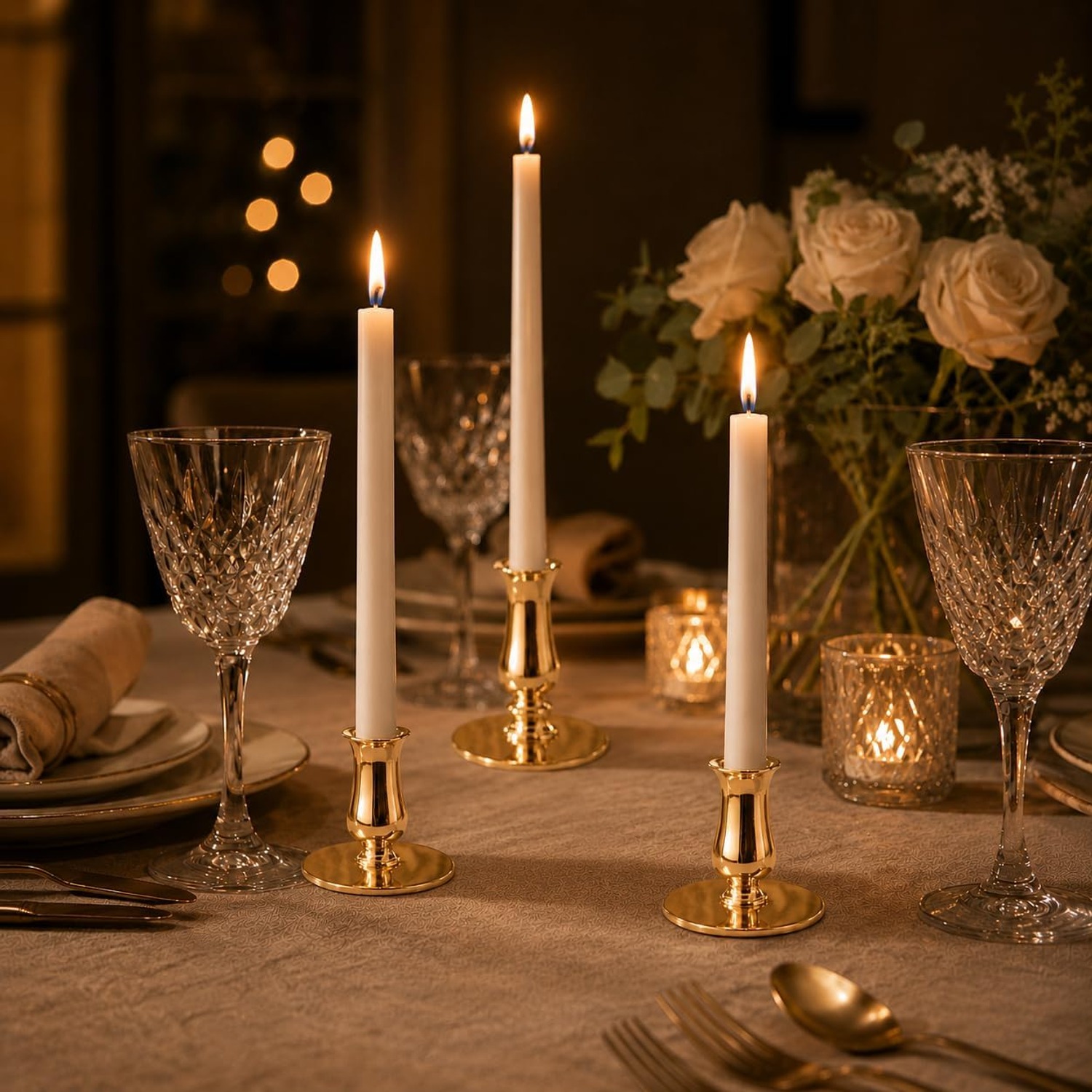 Brass Candle Holders Set of 3: image 7