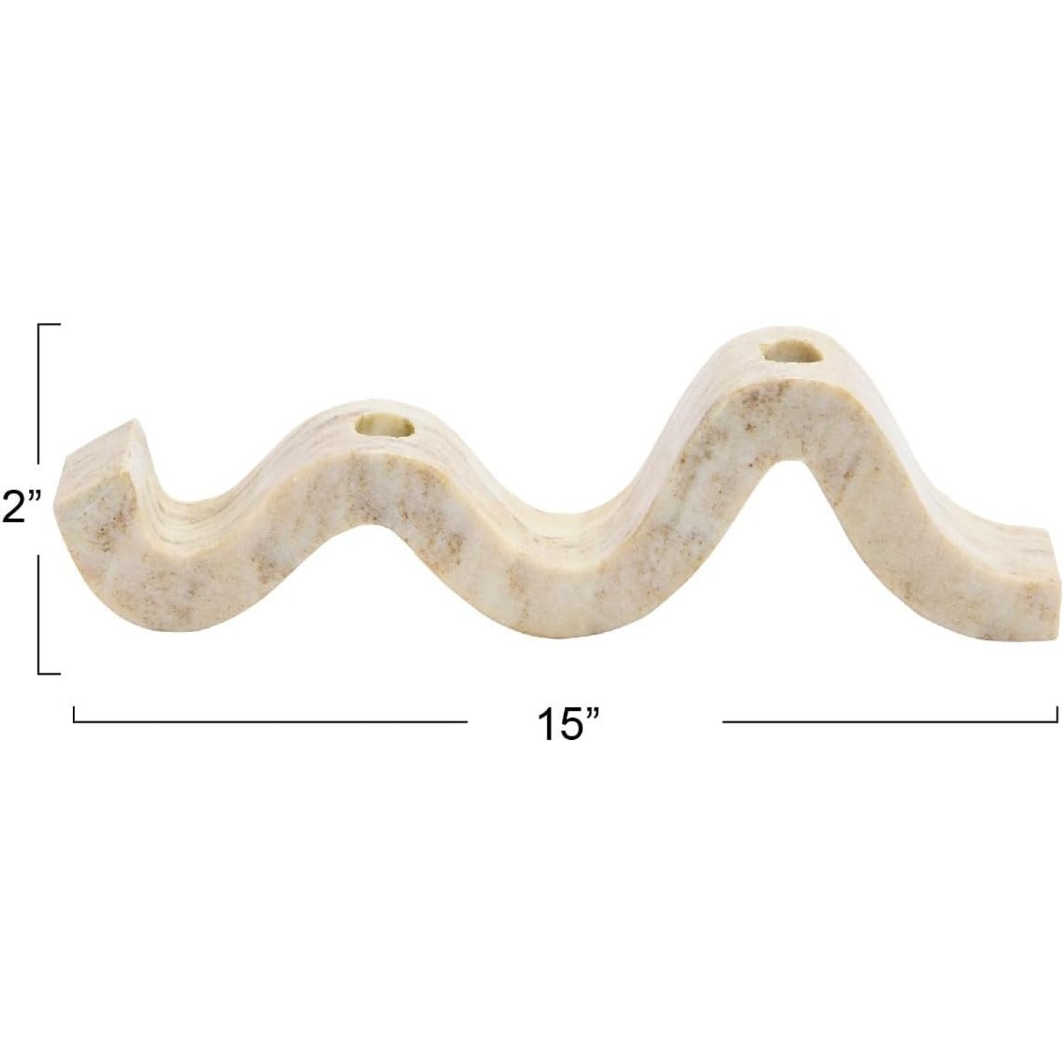 Marble and Brass Double Taper Candle Holder: image 3