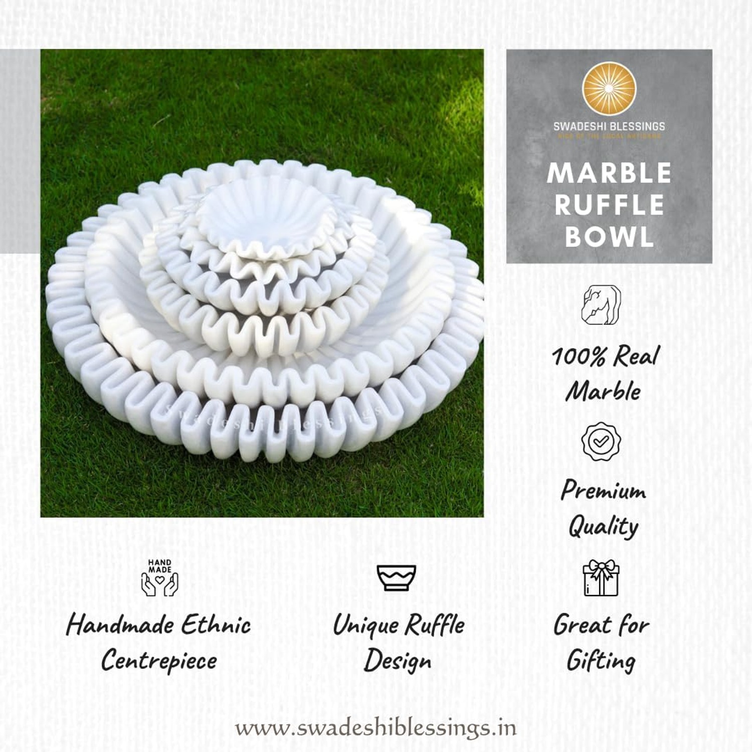 Marble Ruffle Bowl: image 3