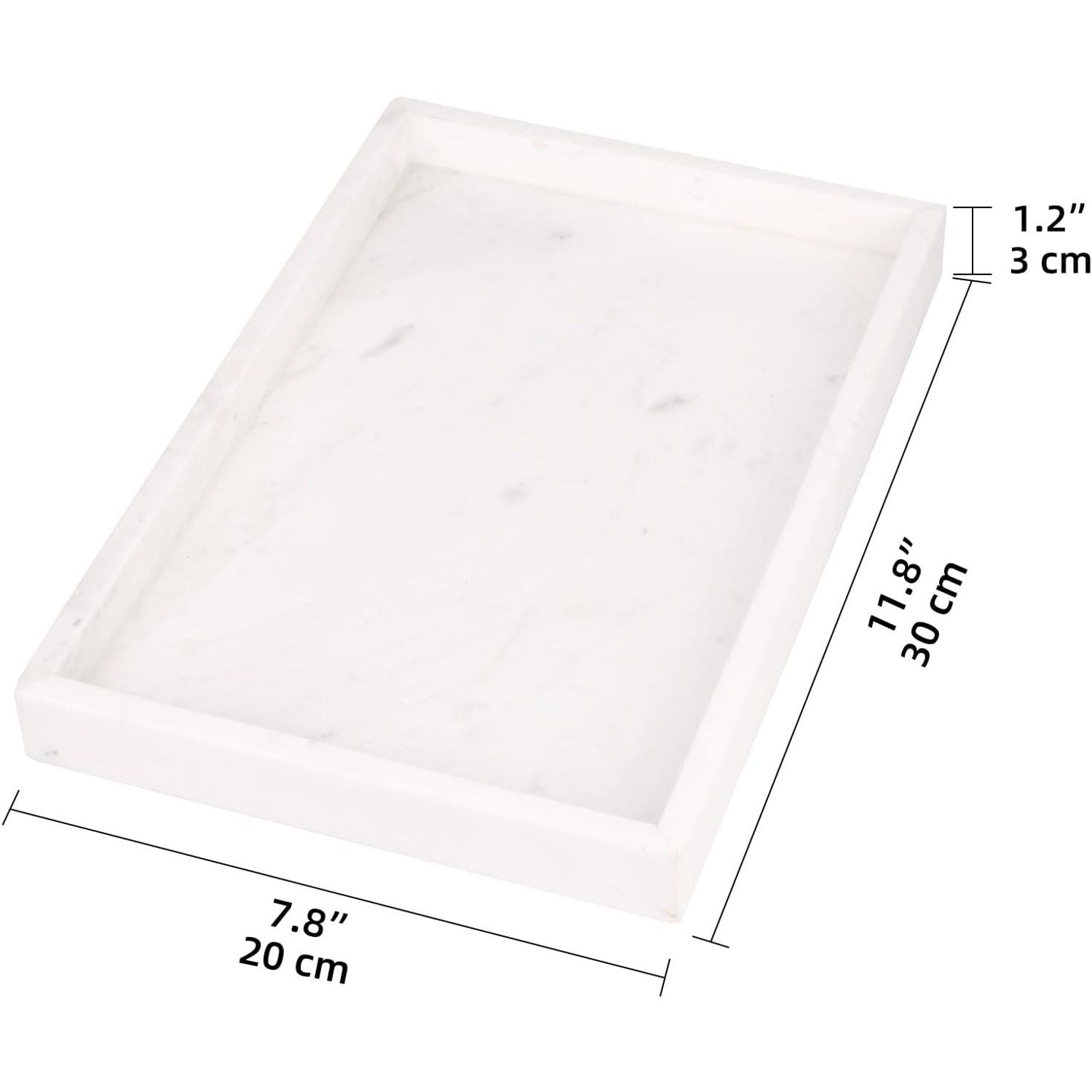 Natural Marble Vanity Tray 30 x 20 cm
