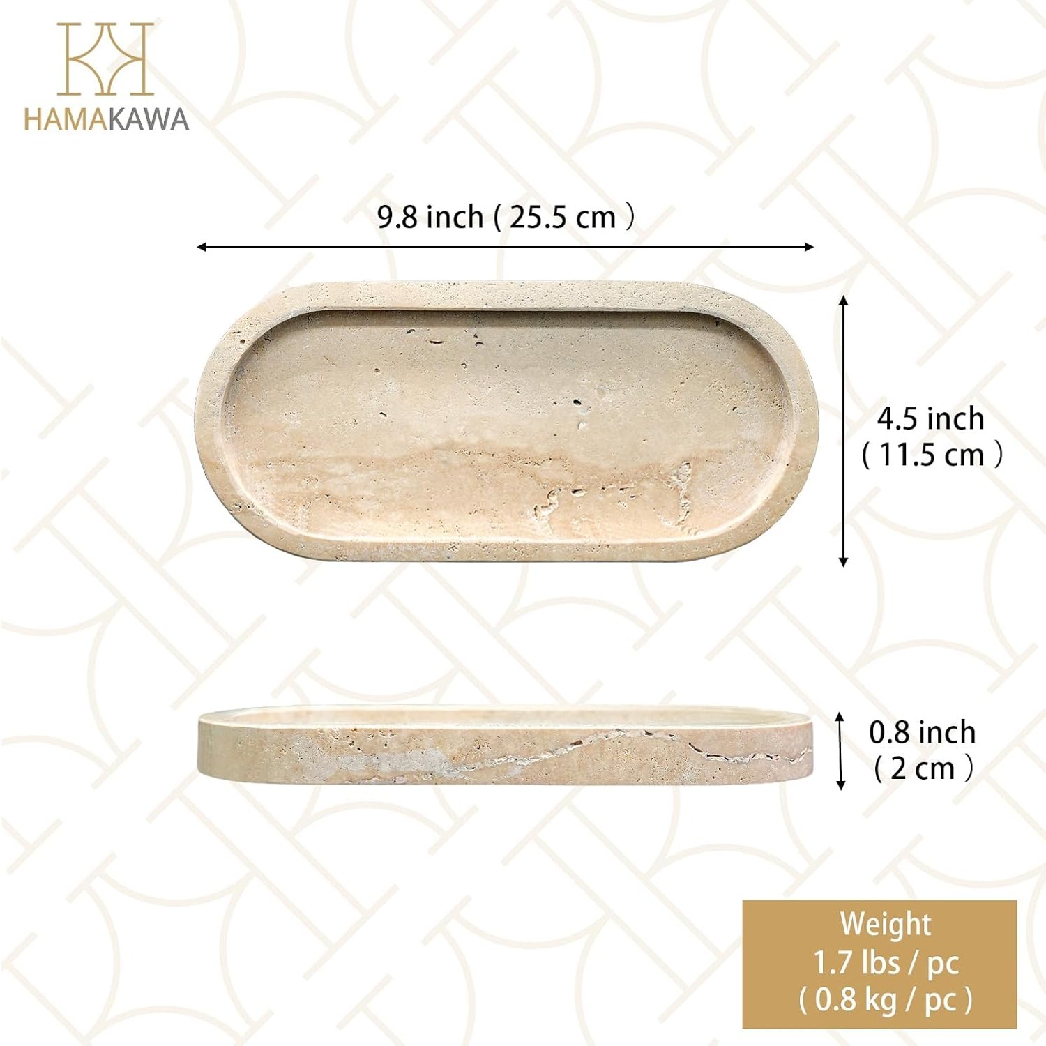 Oval Travertine Vanity Tray: image 3