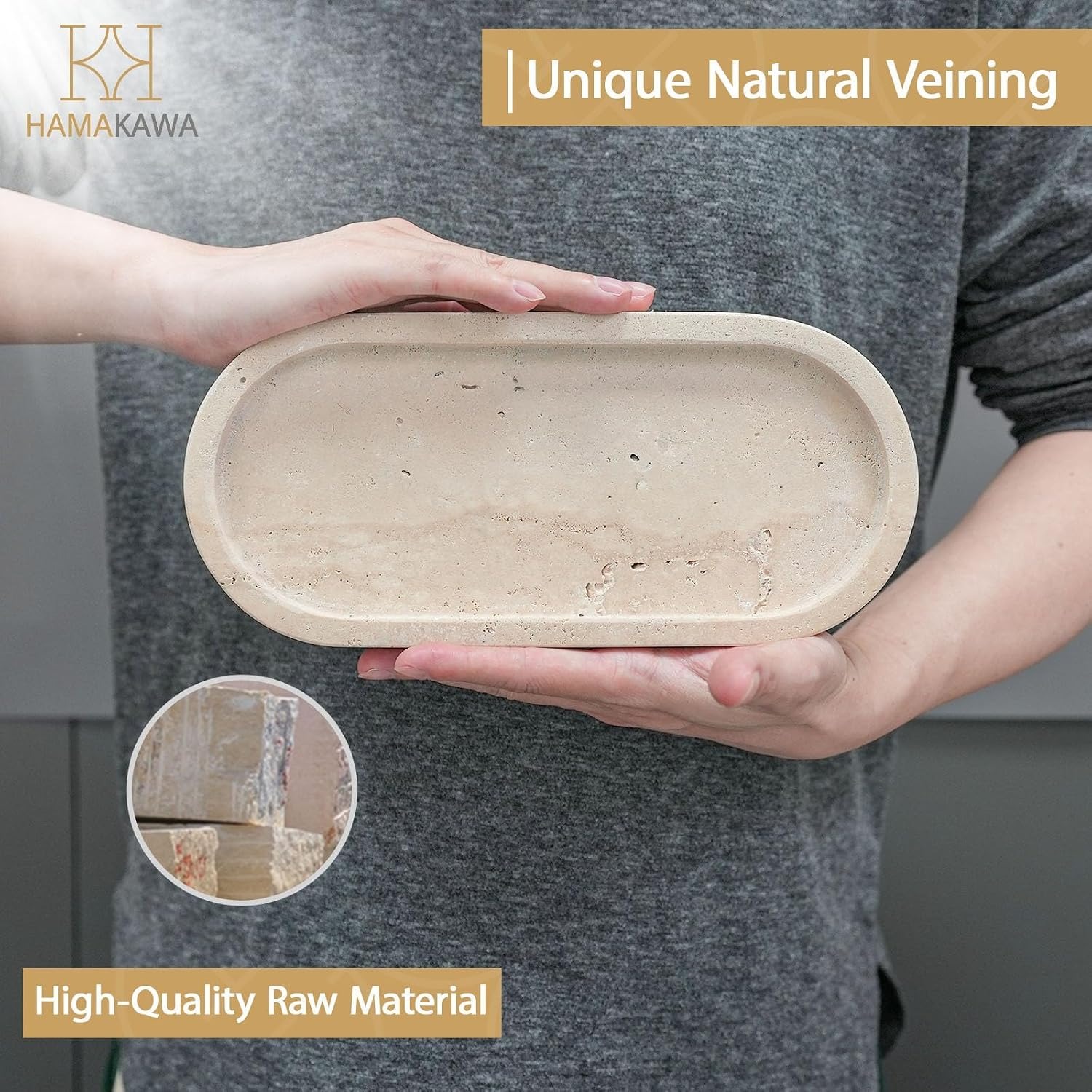 Oval Travertine Vanity Tray: image 5