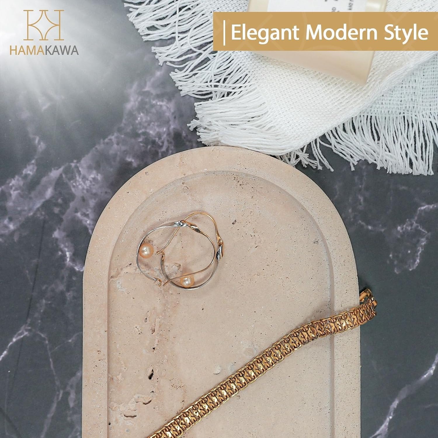 Oval Travertine Vanity Tray: image 7