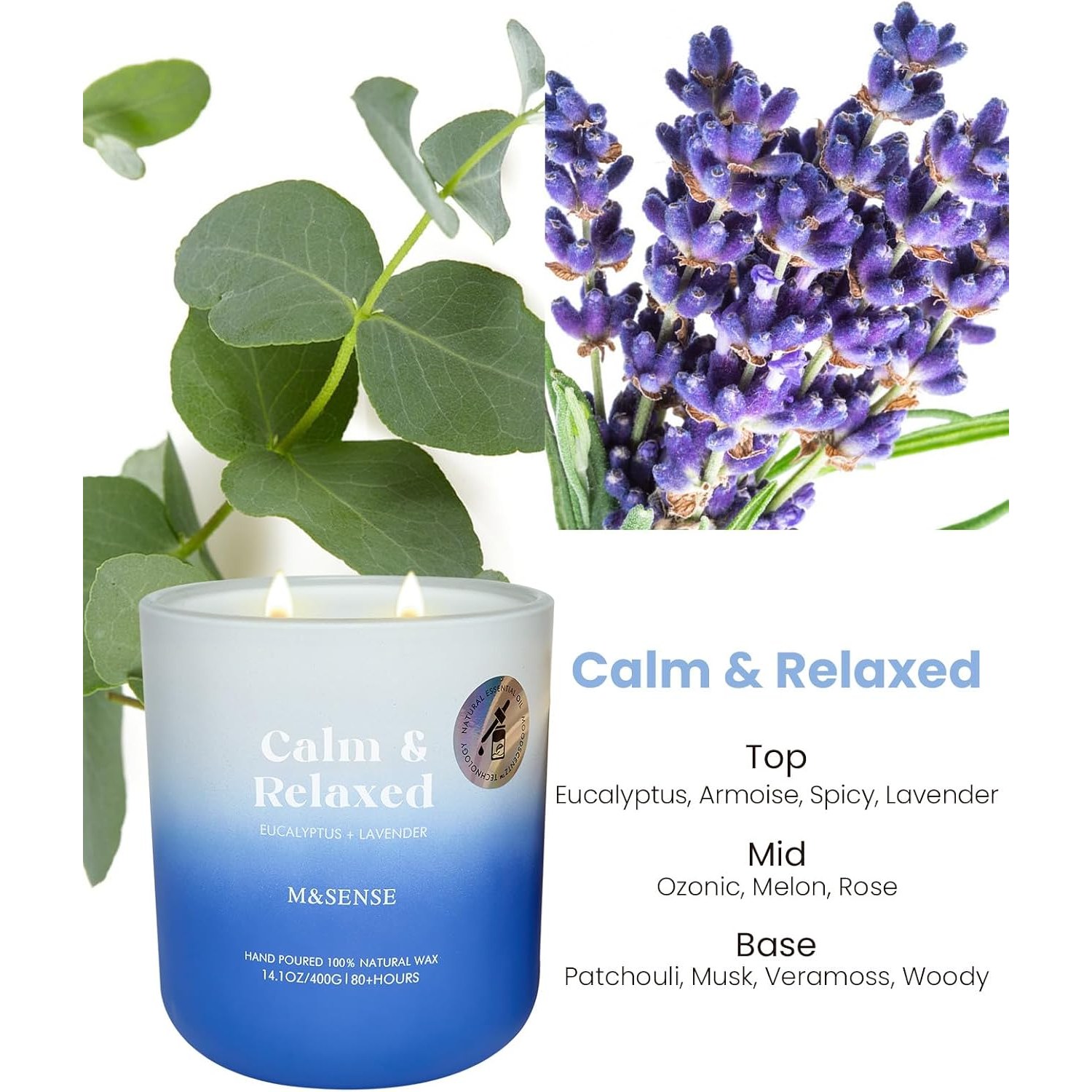 Eucalyptus & Lavender Two-Wick Soy Candle 400 g: image 2