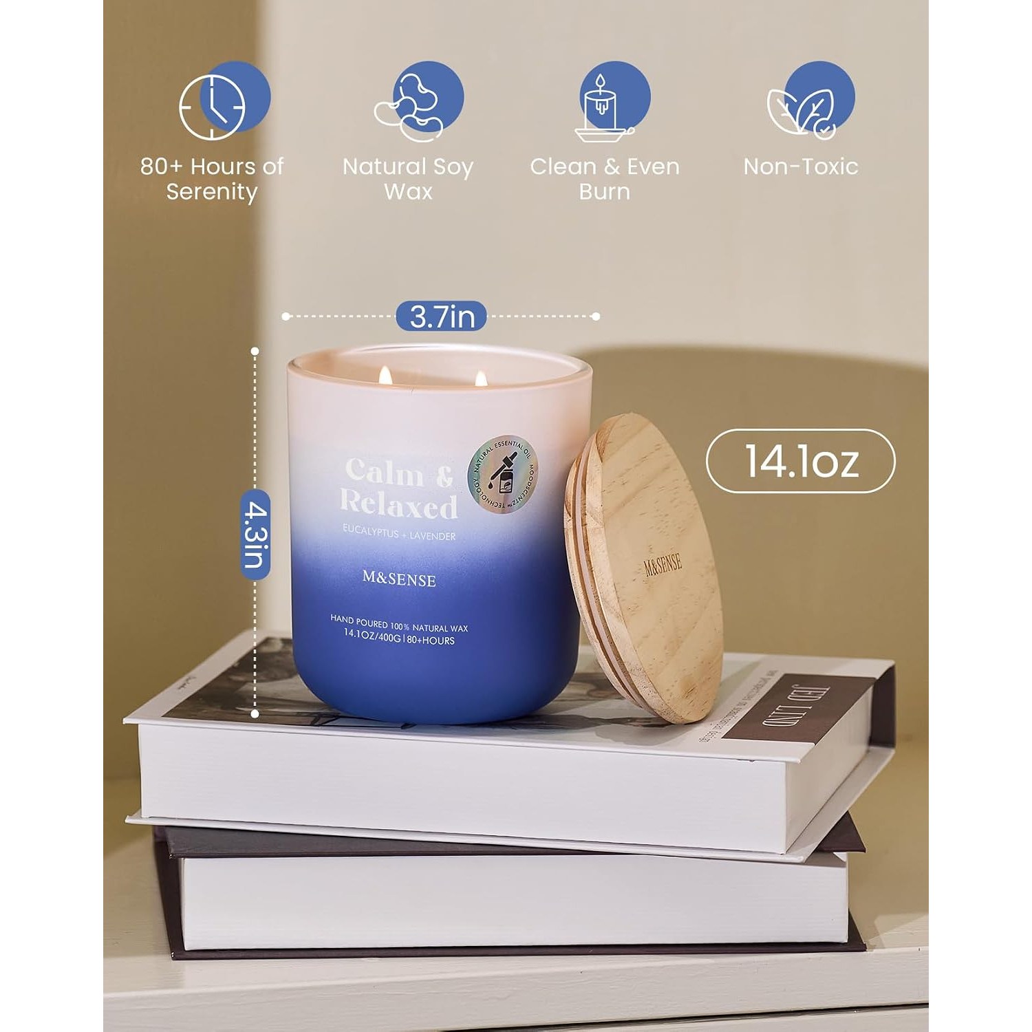 Eucalyptus & Lavender Two-Wick Soy Candle 400 g: image 4