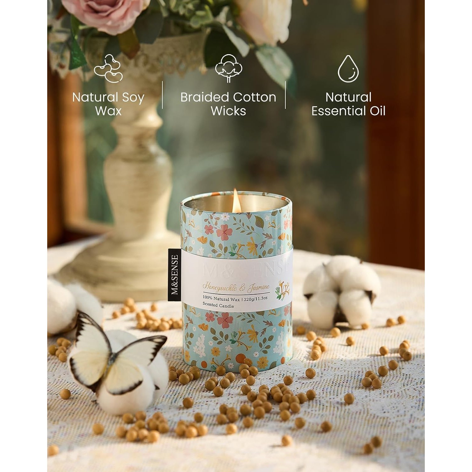 Honeysuckle Jasmine Soy Candle 320 g: image 3