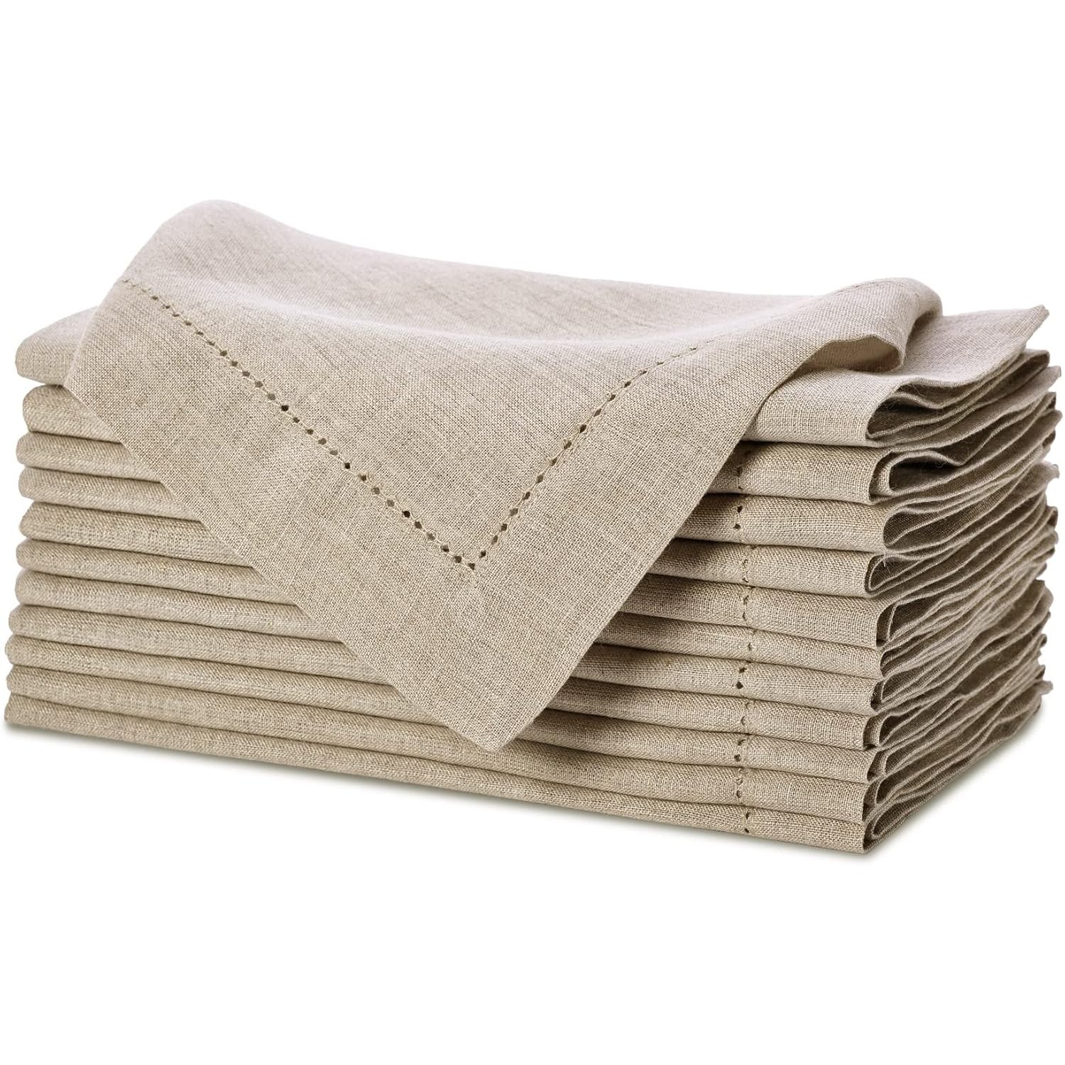 Natural Linen Napkins Set of 12