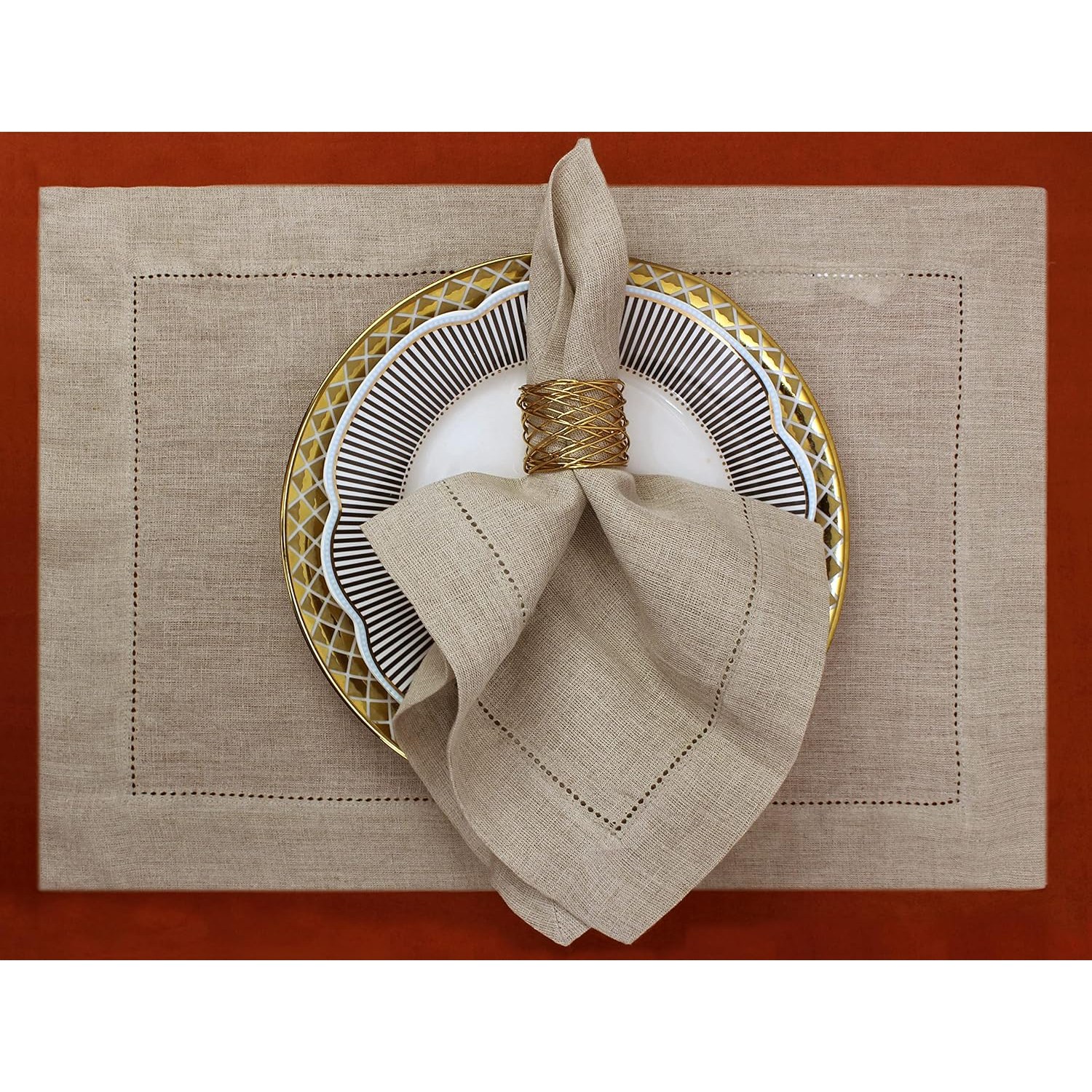 Natural Linen Napkins Set of 12