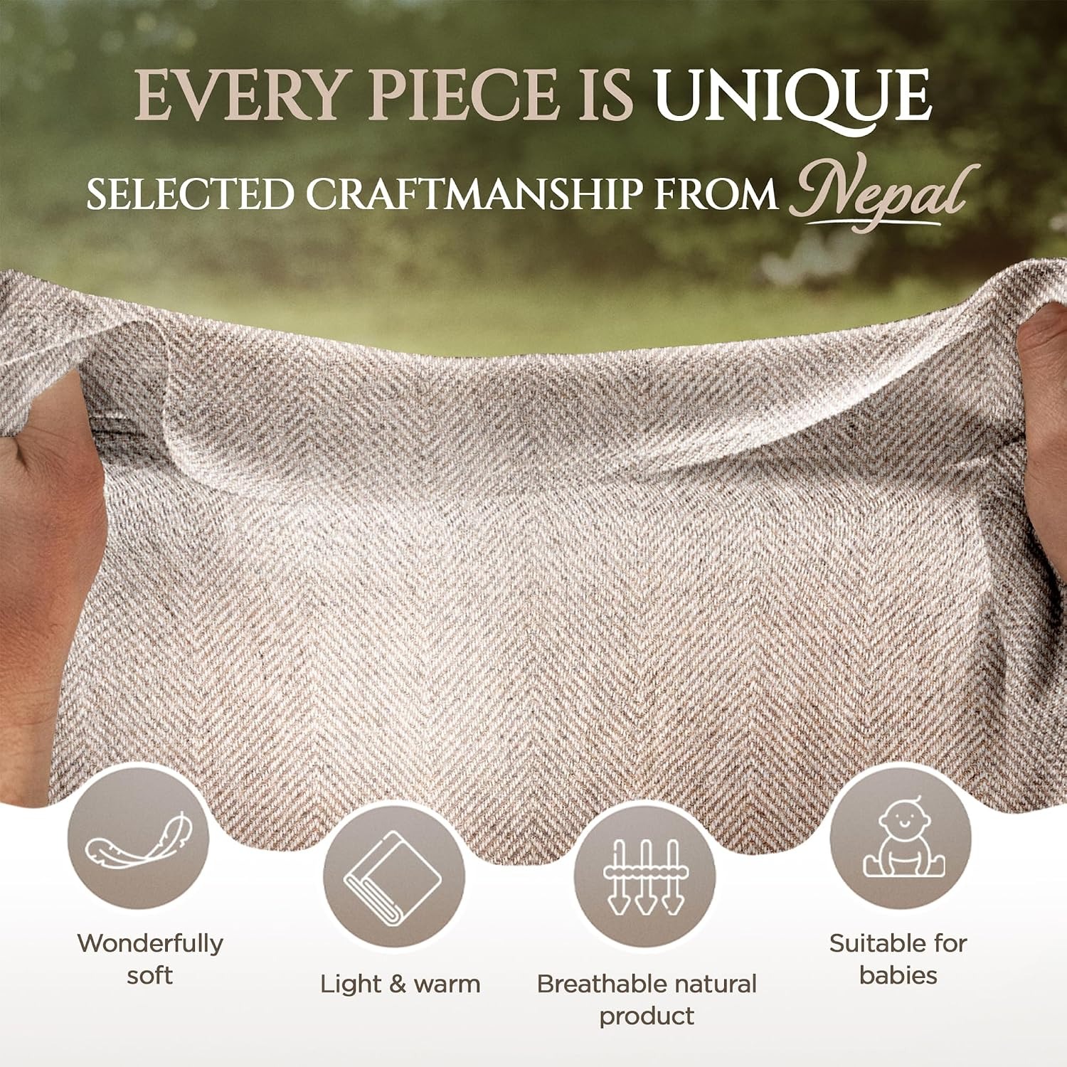 Handwoven Pure Cashmere Blanket 125 x 250 cm: image 3