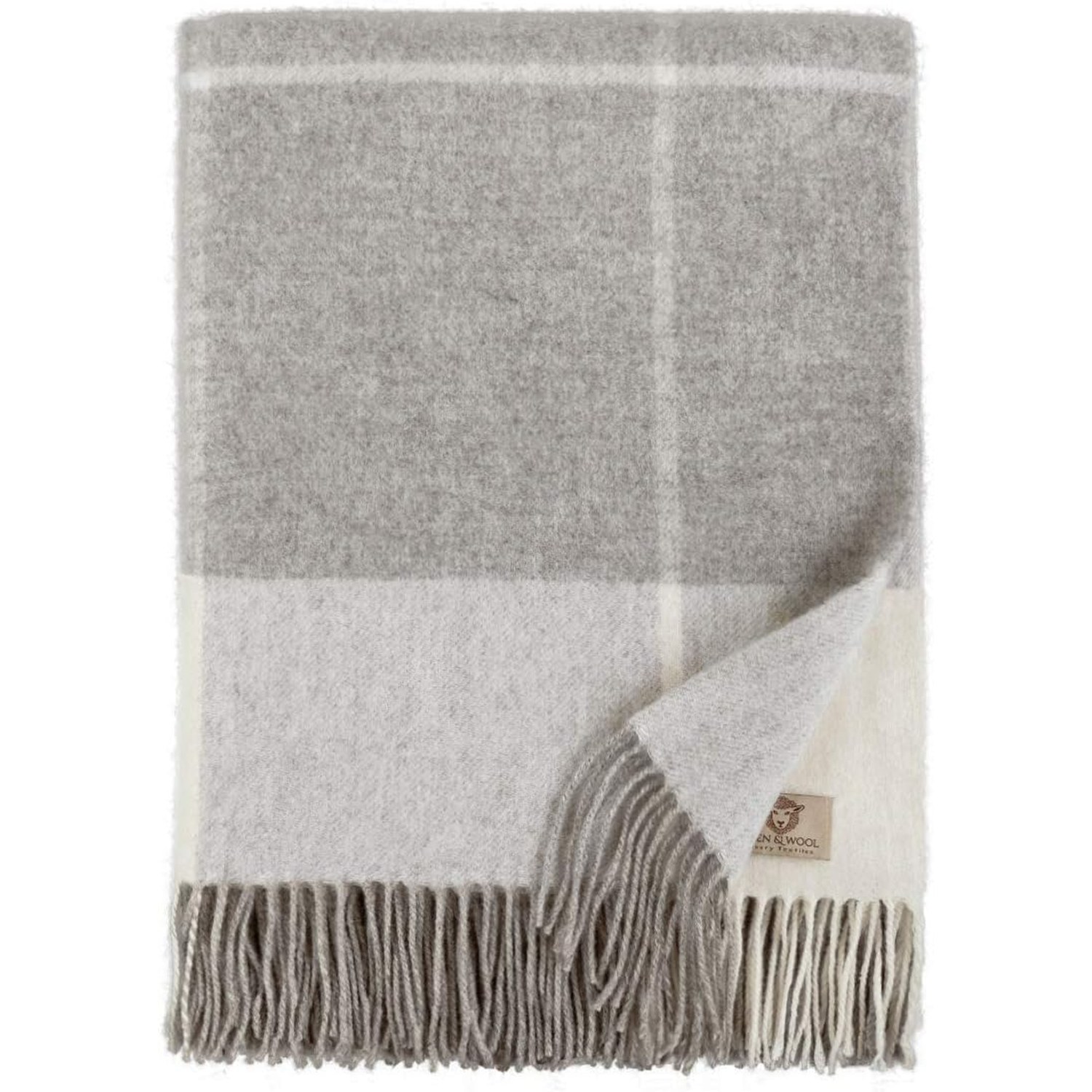 Olivia Merino Wool Check Blanket 140 x 200 cm